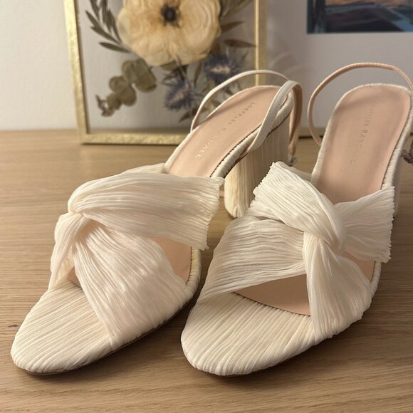 NWOT Loeffler Randall Reed Pleated Twist Sandal - Picture 1 of 6